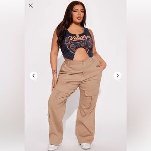 Fashion Nova Out Of My Lane Cargo Pant - Khaki